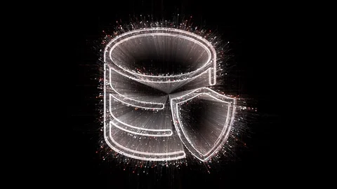 4k Data protection security encryption logo,Matrix binary computer code. Stock Footage 114168929