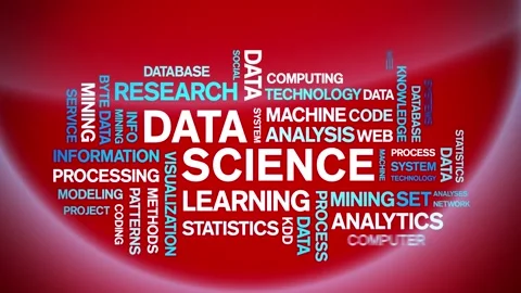 4k Data Science Animated Tag Word Cloud,... | Stock Video | Pond5