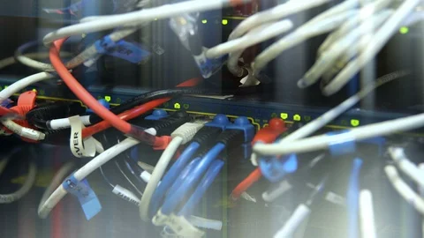 4K Data Server Cabin Data Neetwork Connection Light  Stock Footage 96281403