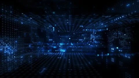 4K data transmission and digital engine working on the flowing data space. Stockbeeldmateriaal 277235662