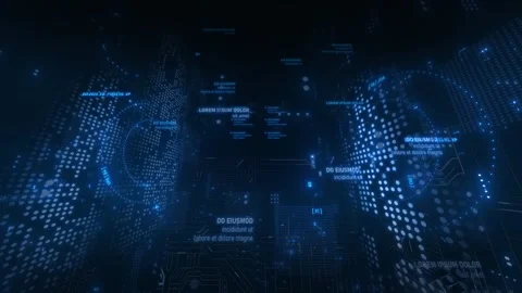 4K data transmission and digital engine working on the flowing data space. Stockbeeldmateriaal 277515499