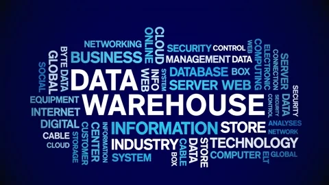 4k Data Warehouse Animated Tag Word Cloud,Text Design big data Animation loop. Stock Footage 142266288