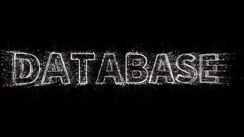 4k DATABASE word,Matrix binary data base computer code text design animation. Stock Footage 118646131