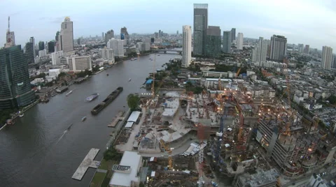 4K : Day to night, Construction site of Icon Siam , Time lapse Vidéo 65230114