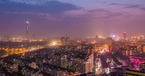 4K Day to Night Time Lapse China Cityscape 스톡 동영상 52399267
