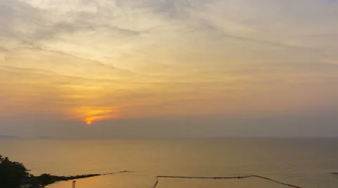 4K Day to Night Time-lapse : Sunset over sea on a tropical island. Stock Footage 65043512