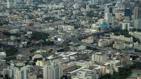 4K: Day to night time lapse, Bangkok city aerial view, Thailand Stock Footage 68071452