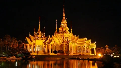 4k day to night Time-lapse of  of Wat Luang Pho Toh temple Stock Footage 69224559