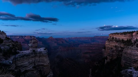 4k Day to Night Time Lapse South Rim Grand Canyon Stock Footage 78654123