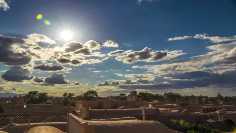 4K day to night timelapse of an ancient town in Yazd-Iran Stock-Footage 135497716