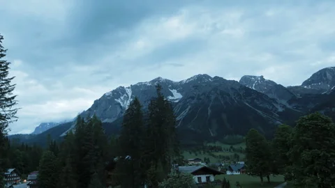 4K Day to Night Timelapse of Ramsau am Dachstein, Austrian Alps Stock Footage 336619390