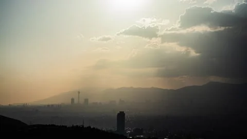 4K day to night timelapse Tehran-Iran skyline with Milad tower Stock Footage 342986271