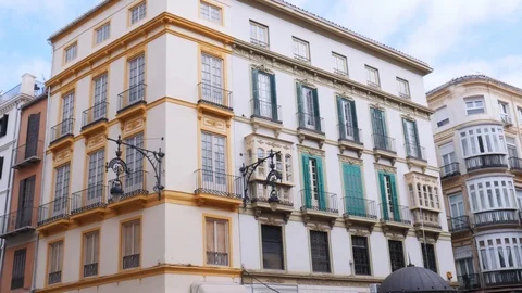 4k day  static shot of a classical architecture historical building Stock Footage 123220620