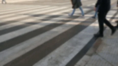 4k daylight slightly blurred close up static shot of lots of people starting to Stock Footage 124203776