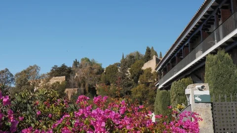 4k daylight static shot of the balconies of a luxury residence Stock Footage 123997976