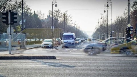 4K Daylight Timelapse Traffic Budapest Stock Footage 69960323