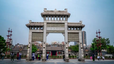 4K Daytime Panoramic Timelapse of Chen Clan Ancestral Hall in Guangzhou, China. Stock Footage 339640121