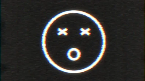 4k - Dead smiley with VHS effect with distortion Vídeo Stock 63175328