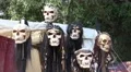 4k Deco skulls at medieval pageant event 4k or 4k+ Resolution