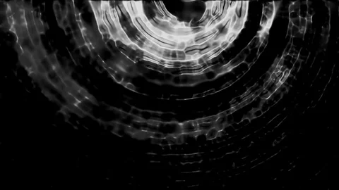 4k Deep dark pitch black and white ripples visuals - 4K motion loop background Stock Footage 77502754