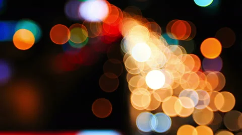 4K: Defocused light vehicles on the road through glass Stock Footage 52355306