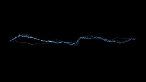 4K Delicate Thin Thread Lightning Arc VFX Overlay on Black Background Stock Footage 340596516