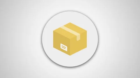 4K - Delivery box icon logo round symbol Stock Footage 61355986