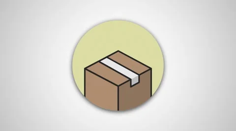 4K - Delivery box icon round symbol logo Stock Footage 61356071