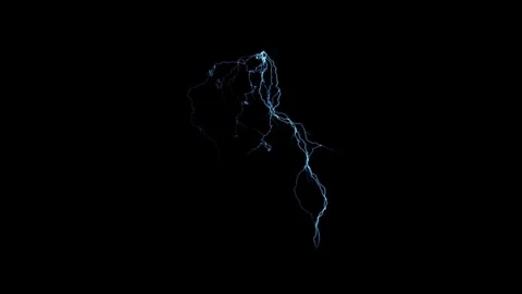 4K Dense Clustered Scattered Lightning Overlay on Black Screen Video stock 344402253