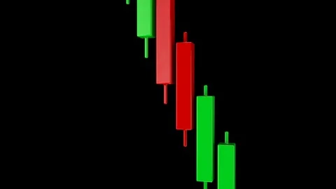 4K Descending Channel Chart Pattern with Matte 2 Stock Footage 106805546