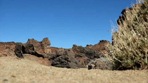 4K desert rock on Teide Volcano Stock Footage 133892086