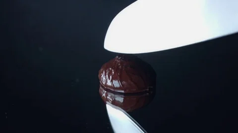 4k Dessert Sweets Knife Cuts Marshmallow Stock Footage 71947076