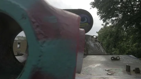 4K Destroyed Tank Stock Footage 70319224