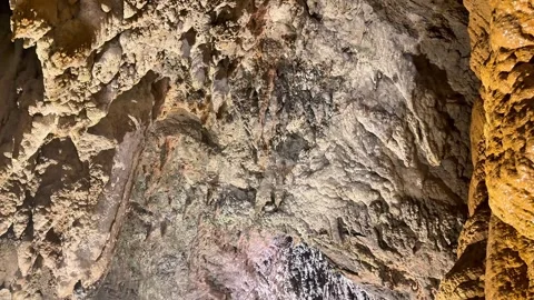 4K Detailed Limestone Cave Wall and Rock Formations at Cave Okinawa, Japan Stock Footage 345375222