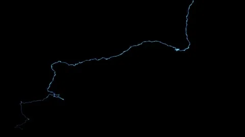 4K Detailed Slow Motion Lightning Arc Overlay on Black Background Video stock 341461612