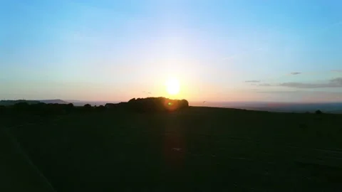 4K Devils Dyke Drone Golden Hour Stock-Footage 151034585