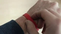 Stretching a Rubber Band Elastic To its , Stock Video