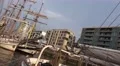 4k Diagonal pan Tall Ships in Hamburg harbour Speicherstadt 4k or 4k+ Resolution