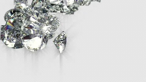 4K DIAMONDS FALLEN Font Focus with transparent channel and Luma Matte Stock Footage 137977132
