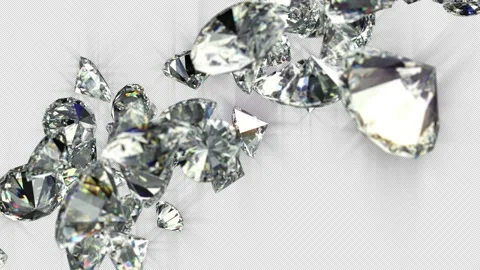 4K DIAMONDS FALLEN Rear Focus with transparent channel and Luma Matte Stock Footage 137974619