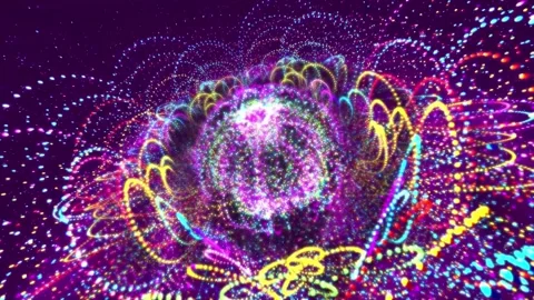4k Different Colors Spirals Flowers Rotating Motion Background Video stock 273122368