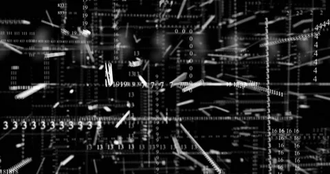4K digital animation featuring flowing streams of glowing data lines and matrix Stock Footage 319257739