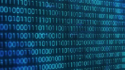 4K Digital Binary Code Random Number Grid Technology Background Illustrazione stock