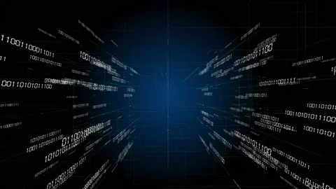 4k Digital binary code,scientific tech data network conveying connectivity. Stock Footage 90215640