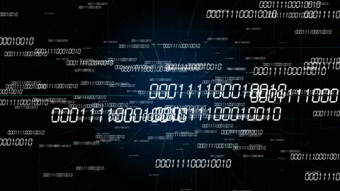 4k Digital binary code,scientific tech data network conveying connectivity. Stock Footage 90216758