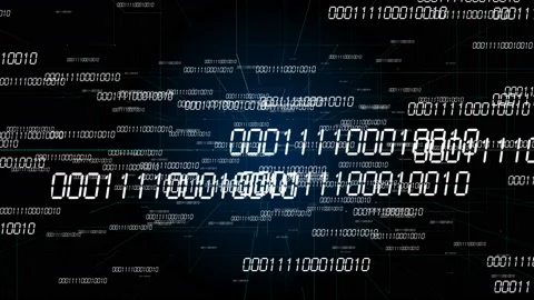 4k Digital binary code,scientific tech data network conveying connectivity. Stock Footage 90219674