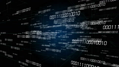 4k Digital binary code,scientific tech data network conveying connectivity. Stock Footage 90220517