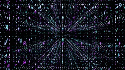 4k Digital binary code,scientific tech data network conveying connectivity. Stock Footage 93938463