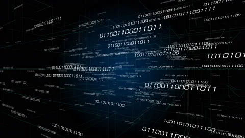 4k Digital binary code,scientific tech data network conveying connectivity. Stock Footage 105224362