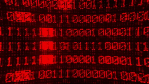 4k Digital Binary Data Encryption Video stock 232228186